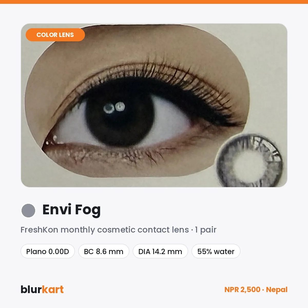 FreshKon Envi Fog Monthly Color Contact Lenses – 1 Pair
