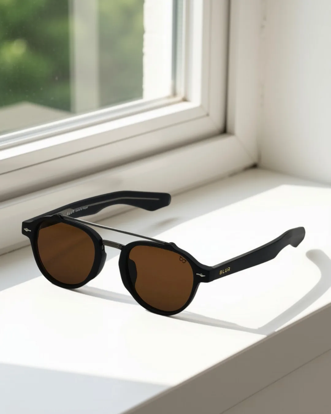 Navigator Round Aviator Sunglasses view 2