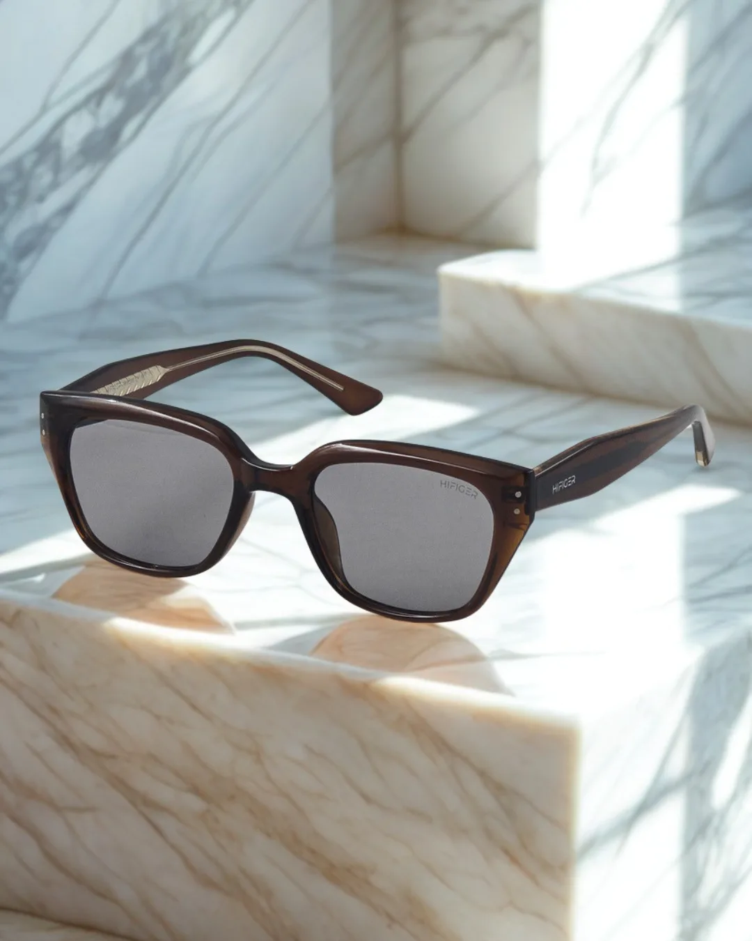 Retro Brown Acetate Cat Eye Sunglasses – UV400 & Anti-Glare Lenses view 2