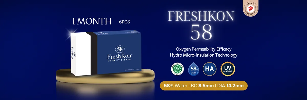 FreshKon C58 Monthly Clear Contact Lenses – 3 Lens Pack