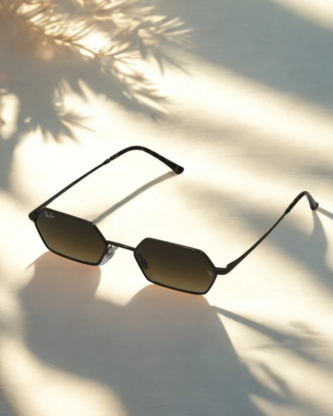 Heritage Retro Hexagonal Metal Sunglasses view 2