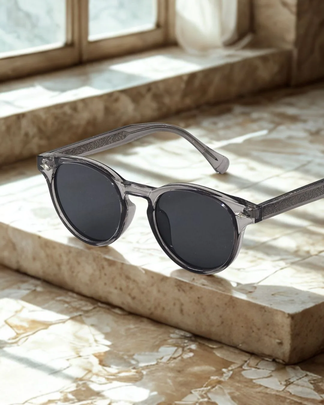 Blurkart Premium Round Acetate Sunglasses – Full UV Protection (Unisex) view 2