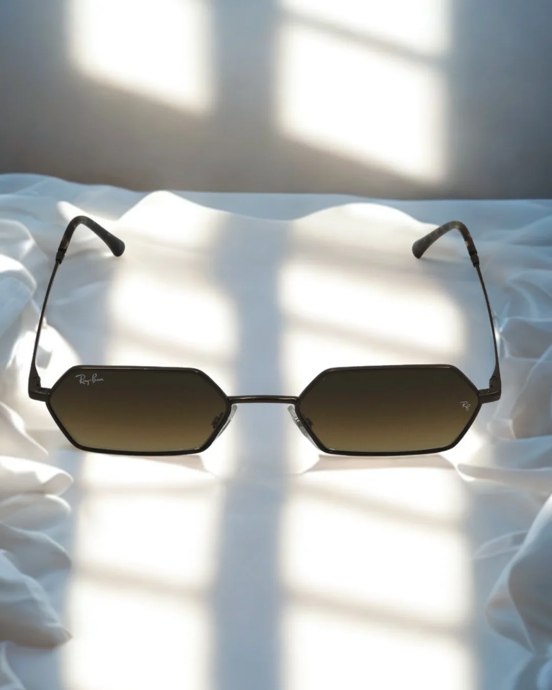 Heritage Retro Hexagonal Metal Sunglasses view 3