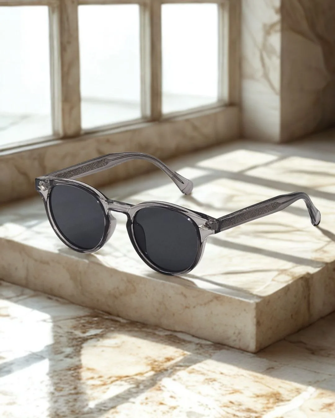 Blurkart Premium Round Acetate Sunglasses – Full UV Protection (Unisex)