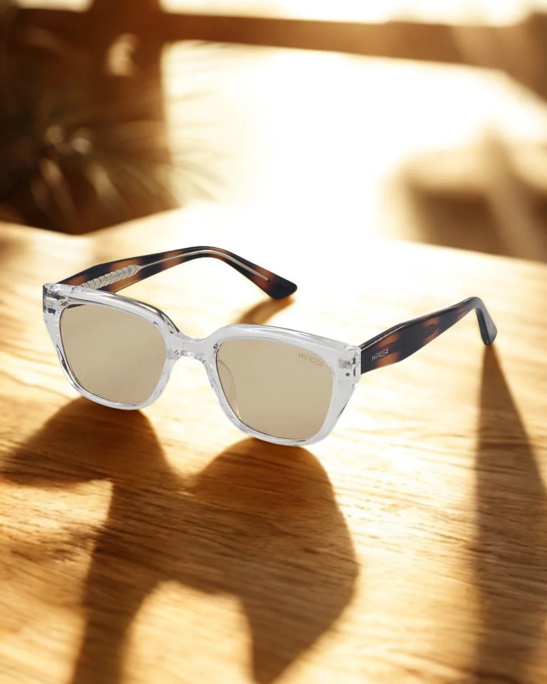 Hilfiger Mixed-Material Cat-Eye Sunglasses – High-Quality Acetate & UV Protection view 2