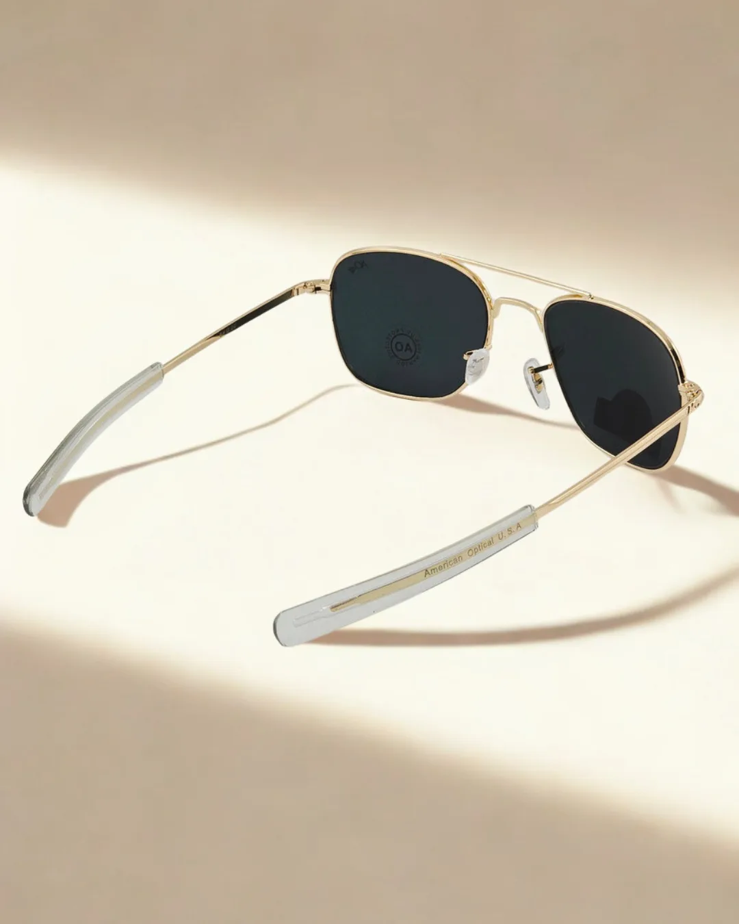 Classic Metal Aviator Sunglasses – G-15 Glass Lenses – 100% UV Protection view 4