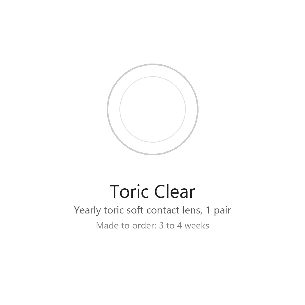 Toric Clear Yearly Contact Lenses for Astigmatism - 1 Pair