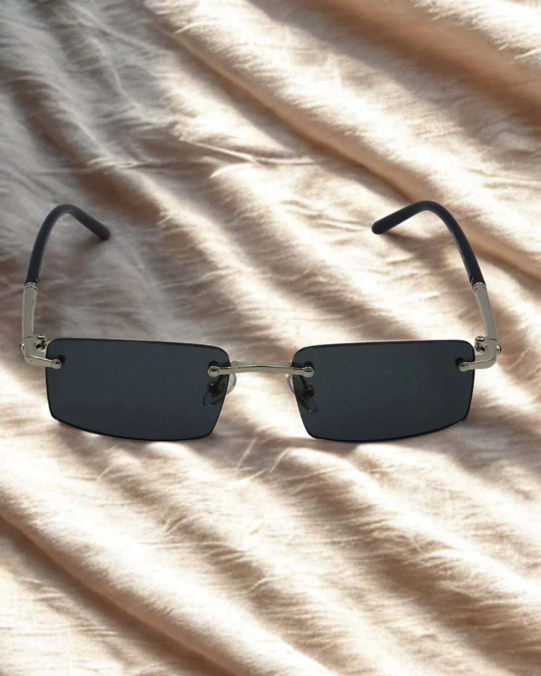 Horizon Rimless Aviator Sunglasses view 3
