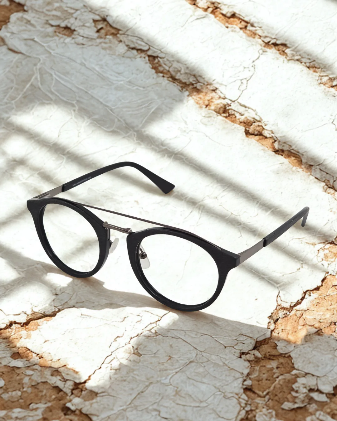 Blurkart Premium Round Aviator Prescription Frame – Wooden Finish with Blue Light Protection view 2