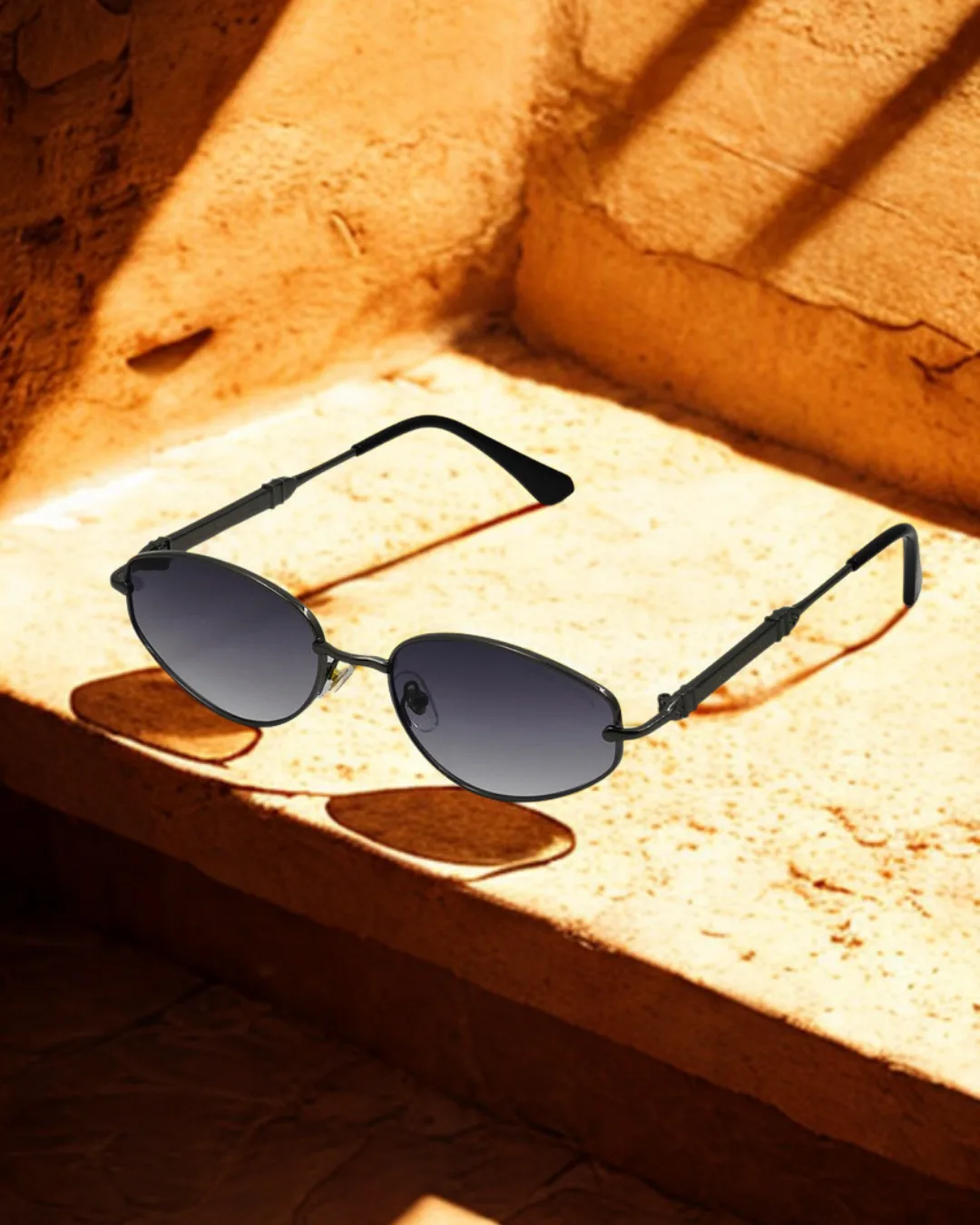 Luna Oval Acetate Sunglasses view 3