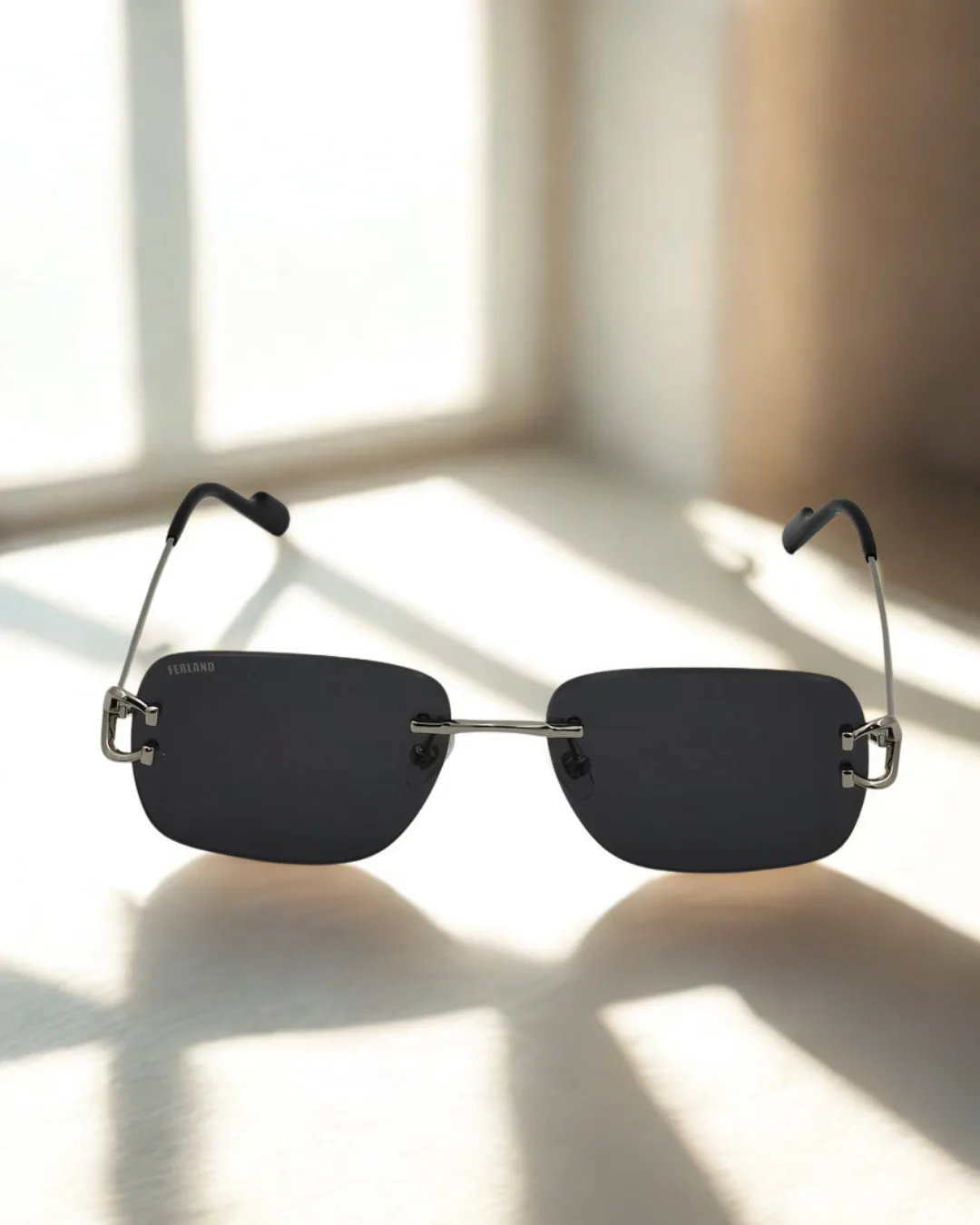 Sovereign Rimless Square Sunglasses view 3