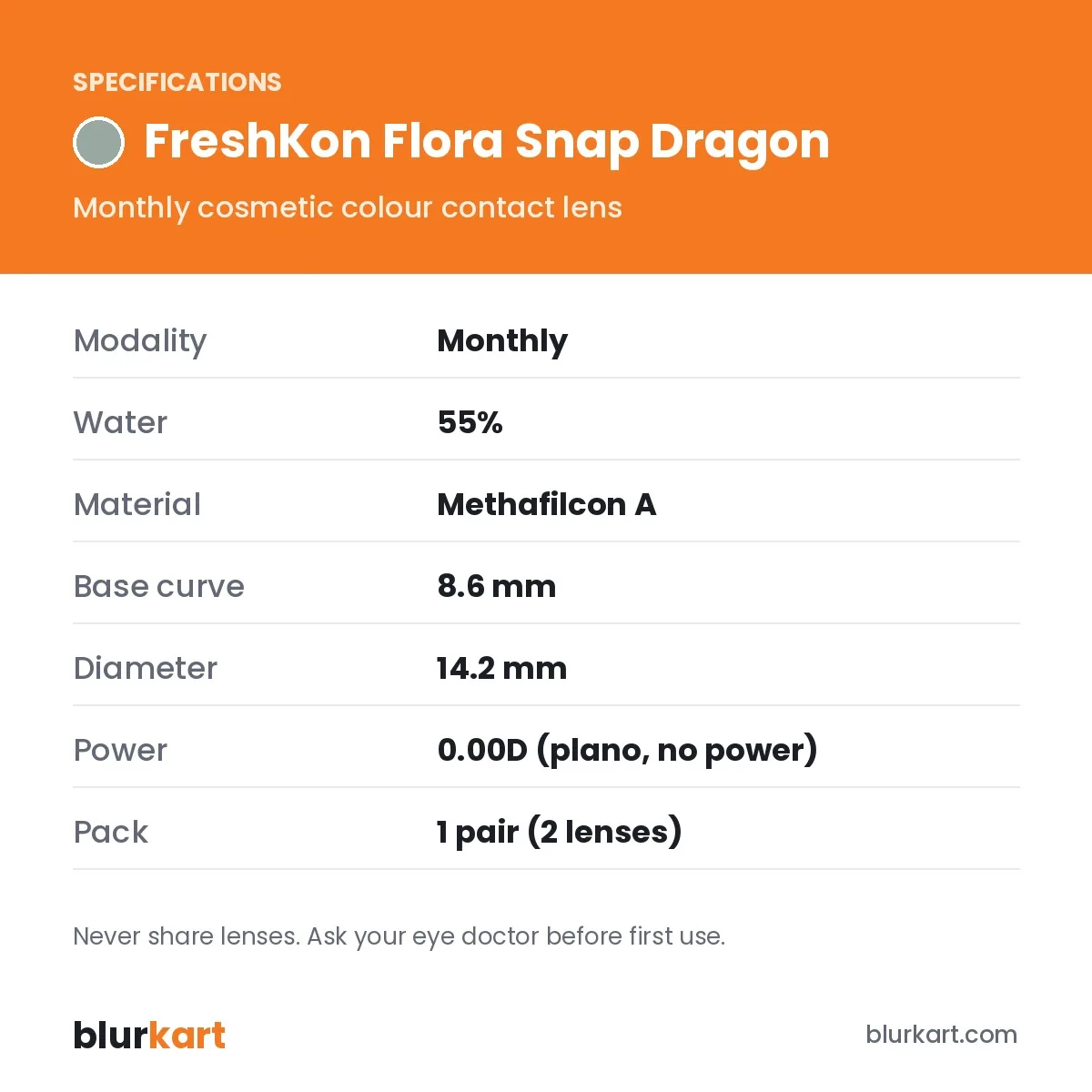 FreshKon Flora Snap Dragon Monthly Color Contact Lenses – 1 Pair view 2