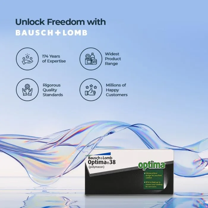 Bausch & Lomb Optima 38 Contact Lenses – Yearly Disposable – Hydrogel Material view 4