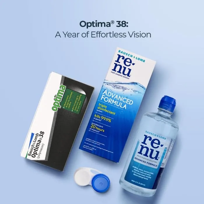 Bausch & Lomb Optima 38 Contact Lenses – Yearly Disposable – Hydrogel Material view 6